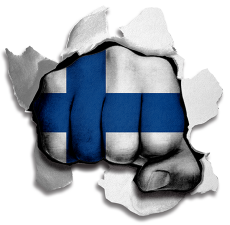 Fist Finland Flag Logo heat sticker
