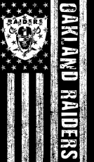 Oakland Raiders Black And White American Flag logo heat sticker
