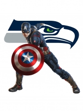 Seattle Seahawks Captain America Logo heat sticker