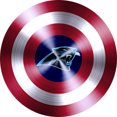 Captain American Shield With Carolina Panthers Logo heat sticker