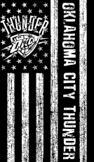 Oklahoma City Thunder Black And White American Flag logo heat sticker