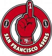 Number One Hand San Francisco 49ers logo heat sticker