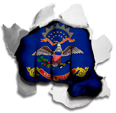 Fist North Dakota State Flag Logo custom vinyl decal