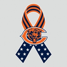Chicago Bears Ribbon American Flag logo heat sticker