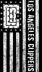 Los Angeles Clippers Black And White American Flag logo custom vinyl decal