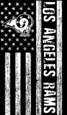 Los Angeles Rams Black And White American Flag logo heat sticker