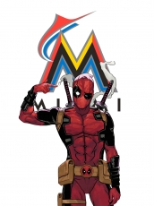 Miami Marlins Deadpool Logo custom vinyl decal