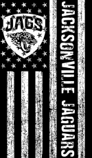 Jacksonville Jaguars Black And White American Flag logo heat sticker