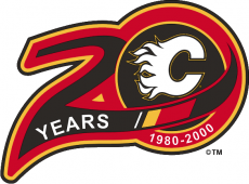 Calgary Flames 1999 00 Anniversary Logo heat sticker