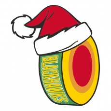 Chicago Blackhawks Hockey ball Christmas hat logo heat sticker