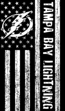 Tampa Bay Lightning Black And White American Flag logo custom vinyl decal