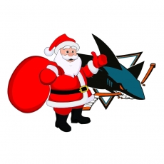 San Jose Sharks Santa Claus Logo heat sticker