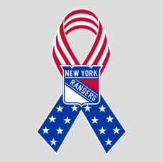 New York Rangers Ribbon American Flag logo custom vinyl decal