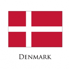 Denmark flag logo heat sticker