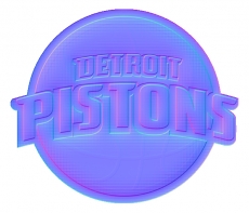 Detroit Pistons Colorful Embossed Logo heat sticker