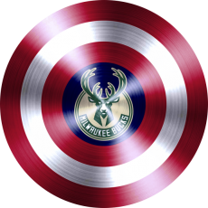 Captain American Shield With Milwaukee Bucks Logo heat sticker