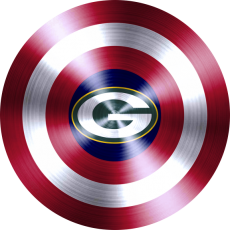 Captain American Shield With Green Bay Packers Logo custom vinyl decal