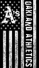 Oakland Athletics Black And White American Flag logo heat sticker