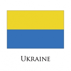Ukraine flag logo heat sticker