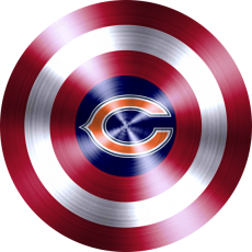 Captain American Shield With Chicago Bears Logo heat sticker