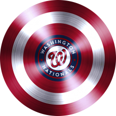 Captain American Shield With Washington Nationals Logo heat sticker