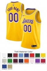 Los Angeles Lakers Custom Letter and Number Kits for Icon Jersey Material Twill