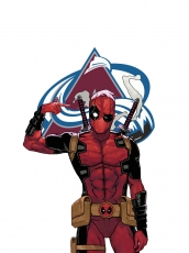 Colorado Avalanche Deadpool Logo heat sticker