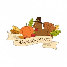 Thanksgiving Day Logo 03 heat sticker