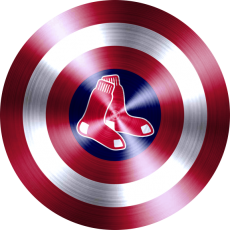 Captain American Shield With Boston Red Sox Logo heat sticker