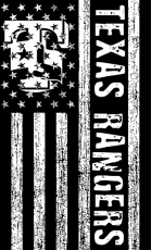 Texas Rangers Black And White American Flag logo heat sticker