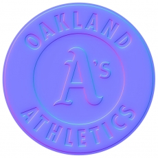 Oakland Athletics Colorful Embossed Logo custom vinyl decal