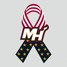 Miami Heat Ribbon American Flag logo custom vinyl decal