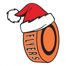 Philadelphia Flyers Hockey ball Christmas hat logo heat sticker