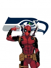 Seattle Seahawks Deadpool Logo heat sticker