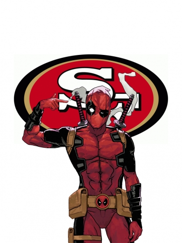 San Francisco 49ers Deadpool Logo heat sticker