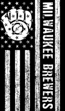 Milwaukee Brewers Black And White American Flag logo heat sticker