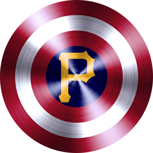 Captain American Shield With Pittsburgh Pirates Logo custom vinyl decal
