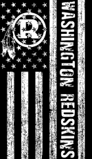 Washington Redskins Black And White American Flag logo custom vinyl decal