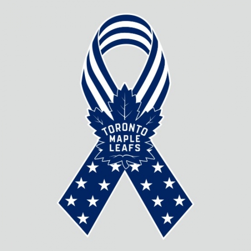 Toronto Maple Leaves Ribbon American Flag logo heat sticker