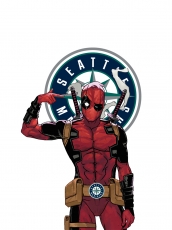 Seattle Mariners Deadpool Logo heat sticker