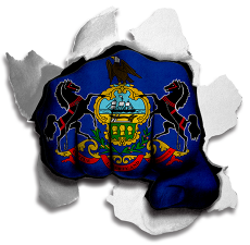 Fist Pennsylvania State Flag Logo heat sticker
