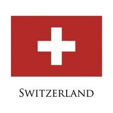 Switzerland flag logo heat sticker