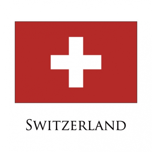 Switzerland flag logo heat sticker