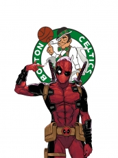 Boston Celtics Deadpool Logo heat sticker