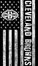 Cleveland Browns Black And White American Flag logo heat sticker