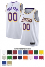 Los Angeles Lakers Custom Letter and Number Kits for Association Jersey Material Twill