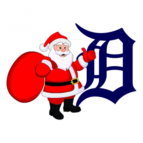 Detroit Tigers Santa Claus Logo heat sticker