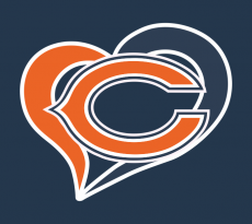 Chicago Bears Heart Logo heat sticker