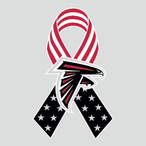 Atlanta Falcons Ribbon American Flag logo heat sticker