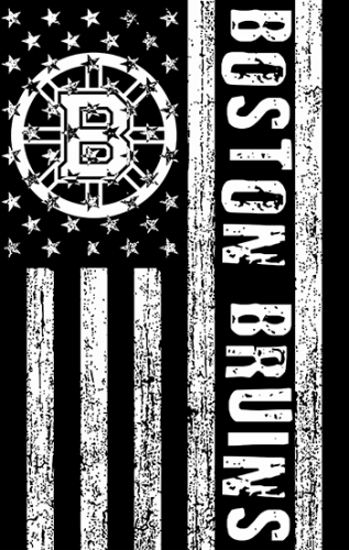 Boston Bruins Black And White American Flag logo heat sticker